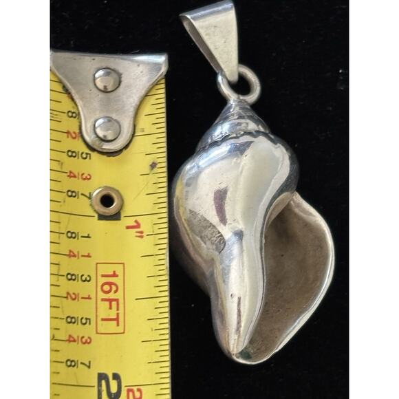 Taxco Sterling Silver Conch 3D Sea Shell Ocean Beach Sea Life Pendant 19 G Vtg - Picture 9 of 9